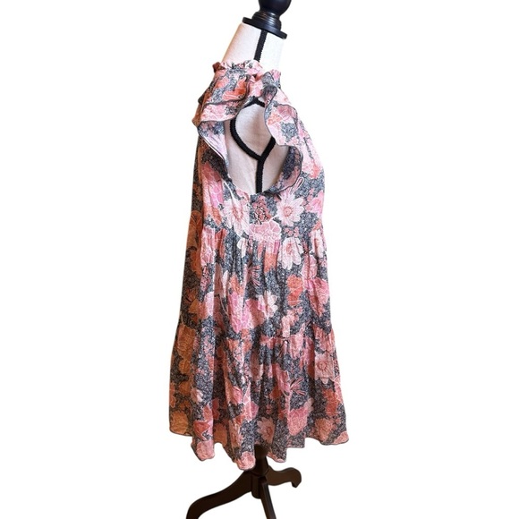 Anthropologie Steele Womens XS Floral Ruffle Peasant Midi Dress Cottagecore Boho - Picture 10 of 15
